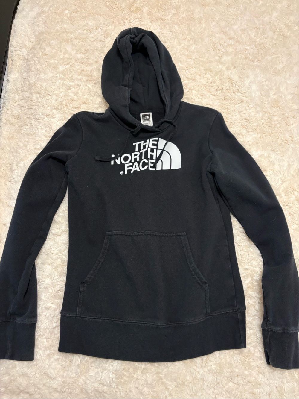 The North Face Black Hoodie with White Logo